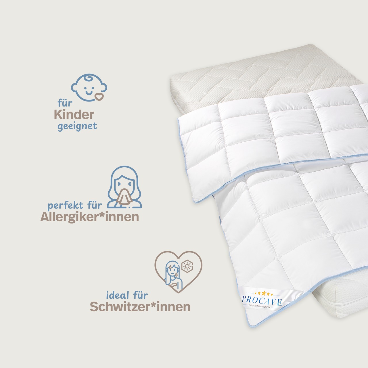 TopCool kochfeste Qualitäts-Ganzjahresdecke