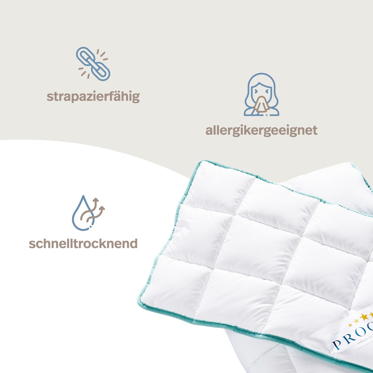 Kinderbetten-Set Aloe Vera mit Kissen 40x60cm und Steppbett 100x135cm