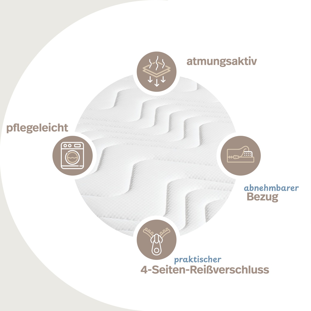 Kaltschaummatratze 7ZT mit Doppeltuchbezug