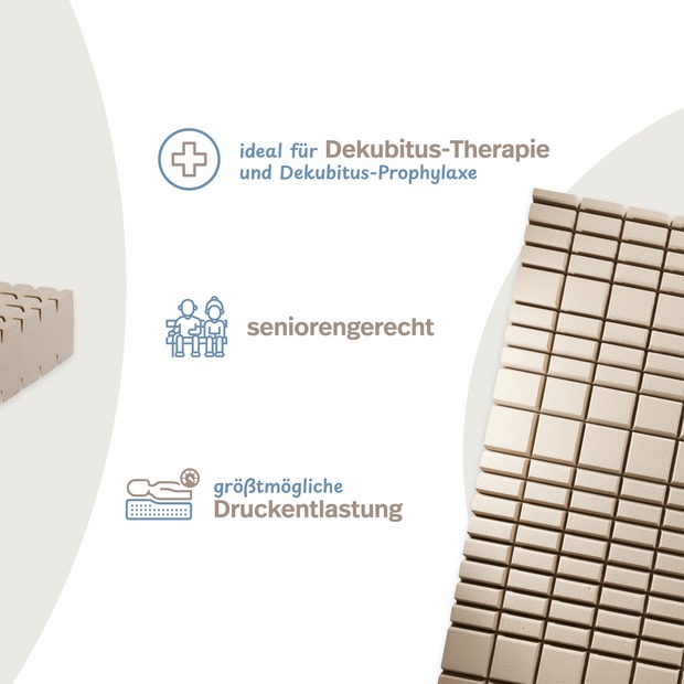 Würfelschnitt-Matratze GN mit Doppeltuchbezug