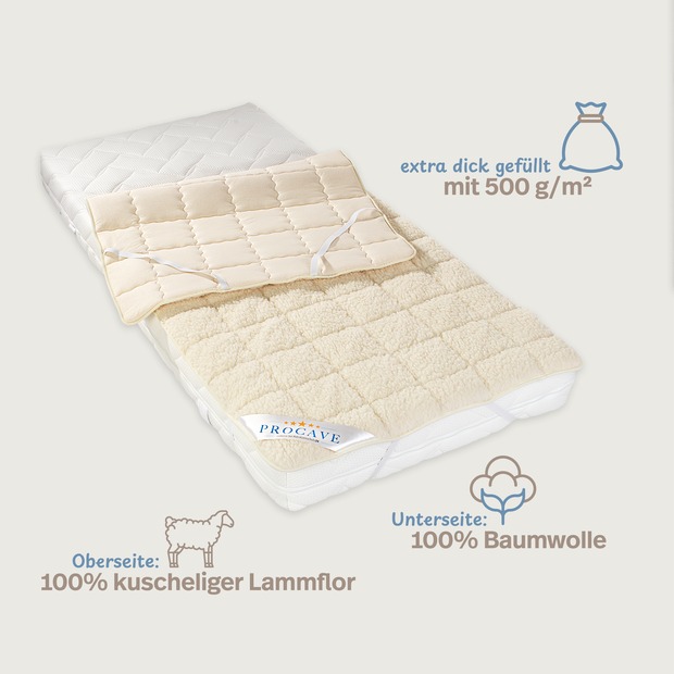 Matratzenschoner NATUR Lammflor