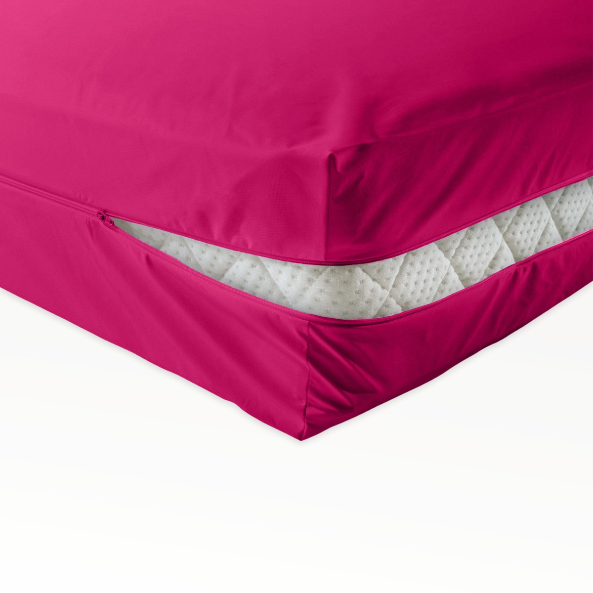 PROCAVE unversteppter Matratzenbezug in Pink — Bezug auf Matratze mit Reißverschluss und kräftigem rosa Stoff