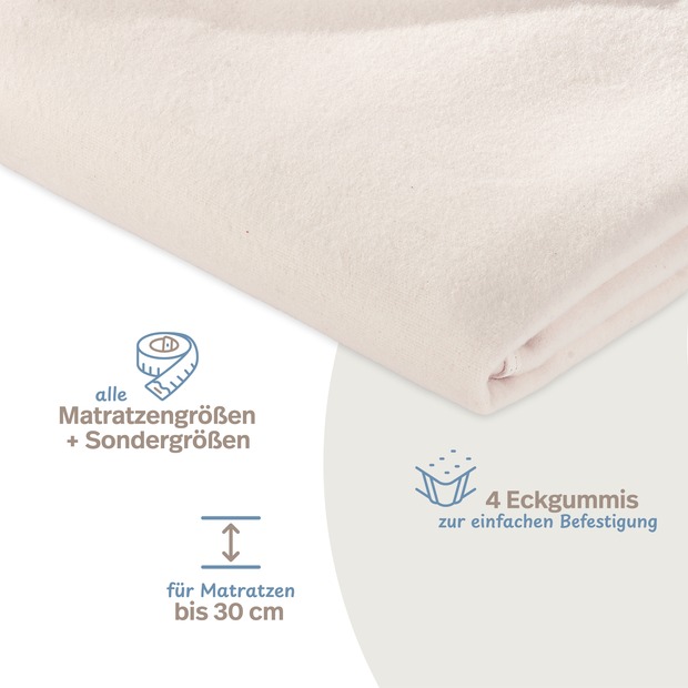 Matratzen-Auflage natur aus 100 % Baumwolle