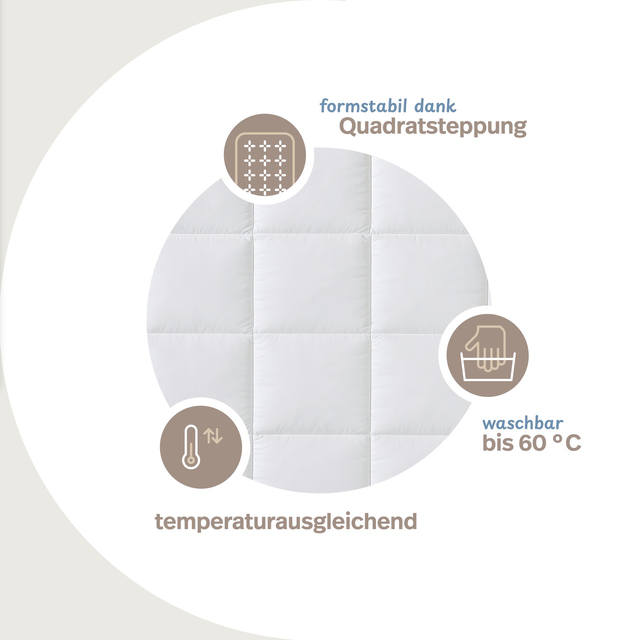 MICRO-COMFORT 4 Jahreszeiten Steppdecke mit Druckknöpfen