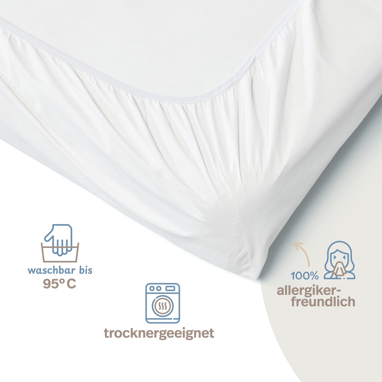 Allergiker Spannbettlaken ALLERGENA aus Evolon - Anti Milben Encasing